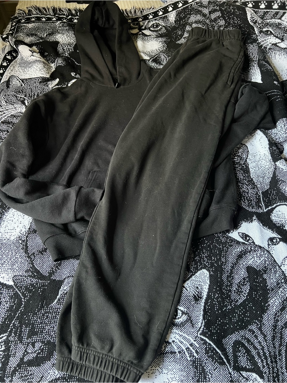SKIMS Black Track Joggers and Hoodie